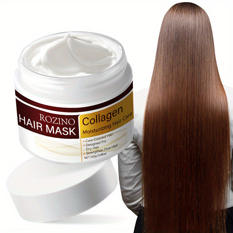 Masque Cheveux ROZINO au Collagène – Nourrissant & Réparateur, Fini Doux & Soyeux (100g)