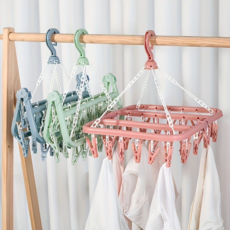 Séchoir à Linge Pliable 32 Clips – Pratique & Multifonction