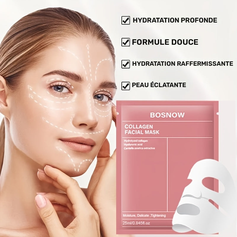 Masques Visage Collagène (5 pcs) – Raffermissants, Éclat & Hydratation Peau Sèche & Sensible