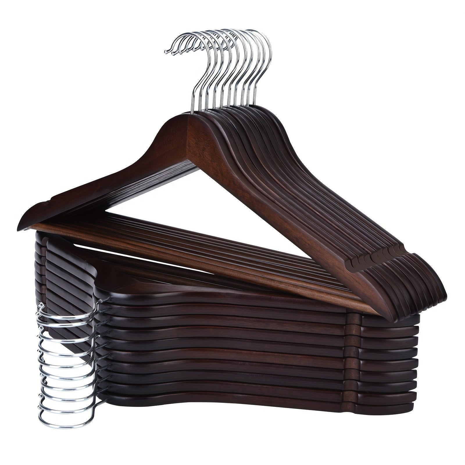 Lot de 10 Cintres en Bois Premium – Élégance & Robustesse