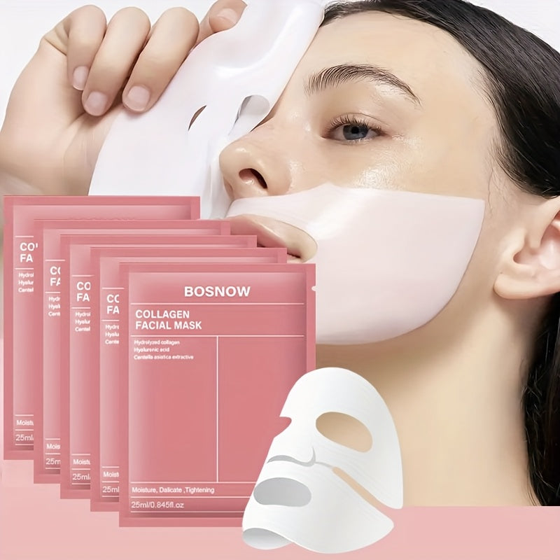 Masques Visage Collagène (5 pcs) – Raffermissants, Éclat & Hydratation Peau Sèche & Sensible