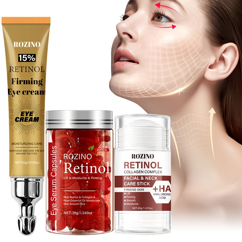 Set Soin Complet au Rétinol – Visage & Yeux, Hydratation & Fermeté (3pcs)
