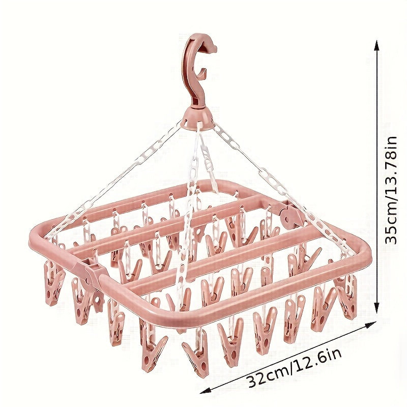 Séchoir à Linge Pliable 32 Clips – Pratique & Multifonction