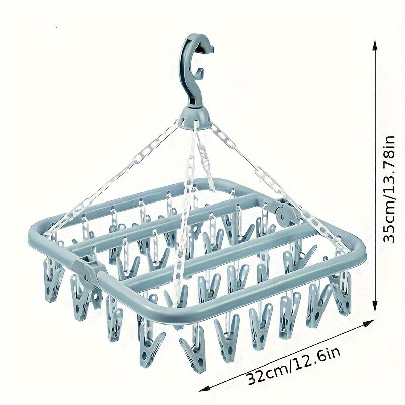 Séchoir à Linge Pliable 32 Clips – Pratique & Multifonction