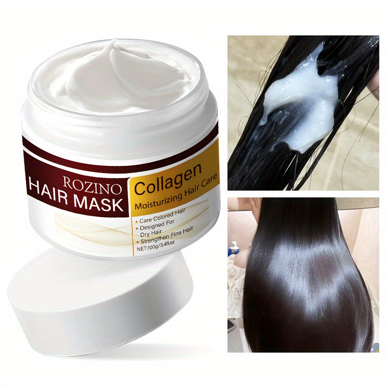 Masque Cheveux ROZINO au Collagène – Nourrissant & Réparateur, Fini Doux & Soyeux (100g)