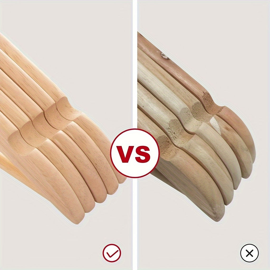 Lot de 10 Cintres en Bois Premium – Élégance & Robustesse