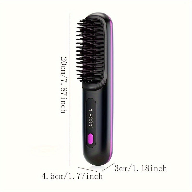 Brosse à Cheuveux Lissante - Portable – Chauffage Rapide, Température Constante, USB Rechargeable