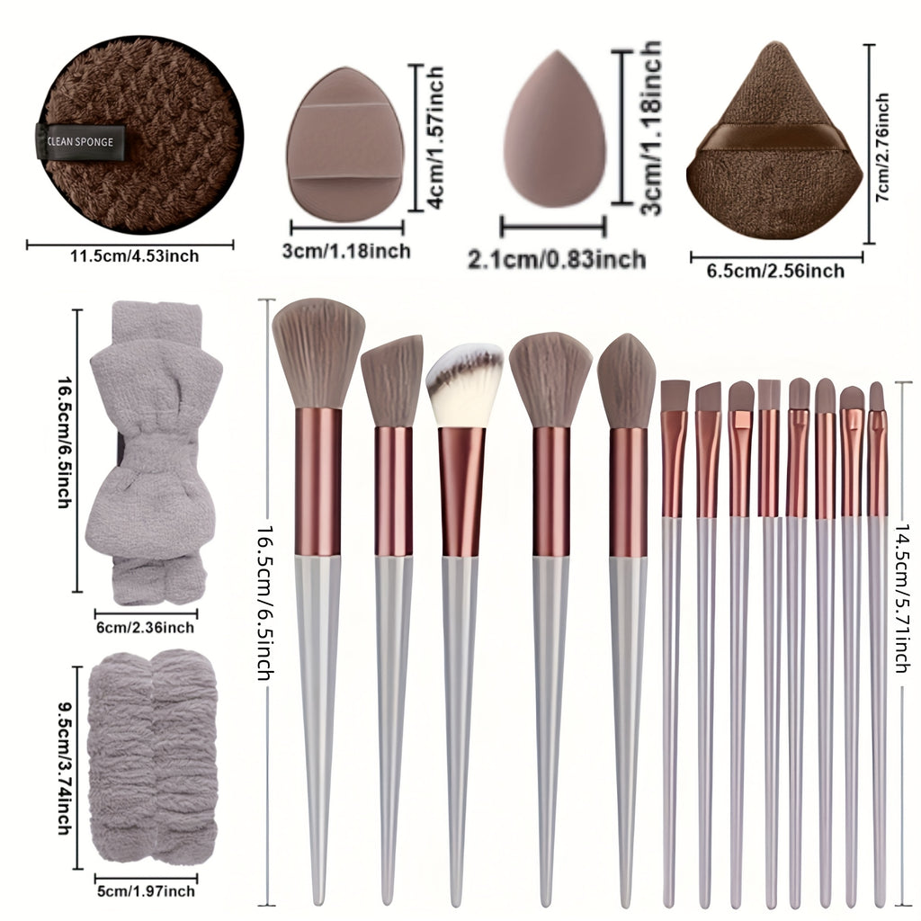 Kit Pinceaux Cosmétiques Premium – 13/20/33pcs avec Bandeau & Houppettes