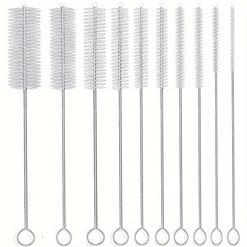 10x Brosses de Nettoyage Multi-Usages – Poils Doux & Manche Inox
